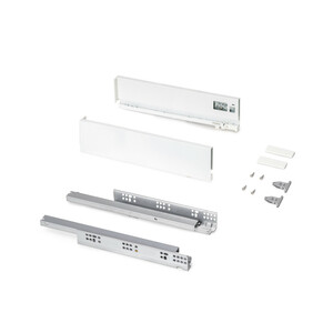 External drawer Protone 30kg , total extraction runners with soft closing, height 93mm, depth 400mm, Steel, White painted product photo