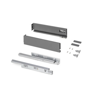 External drawer Protone 30kg , total extraction runners with soft closing, height 93mm, depth 400mm, Steel, Anthracite Grey product photo