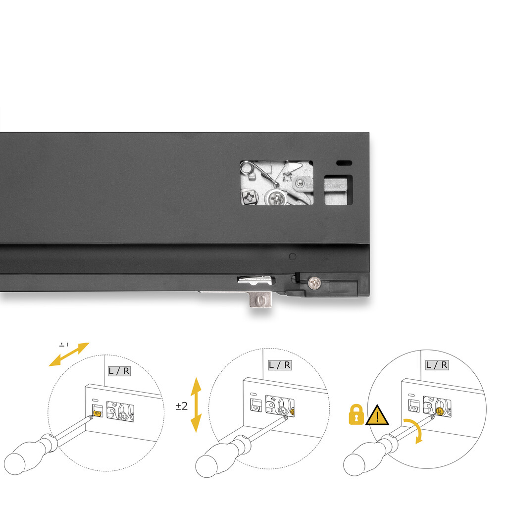 External drawer Protone 30kg , total extraction runners with soft closing, height 93mm, depth 450mm, Steel, Anthracite Grey-4