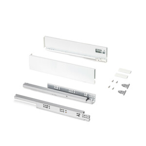 External drawer Protone 30kg , total extraction runners with soft closing, height 93mm, depth 450mm, Steel, White painted product photo
