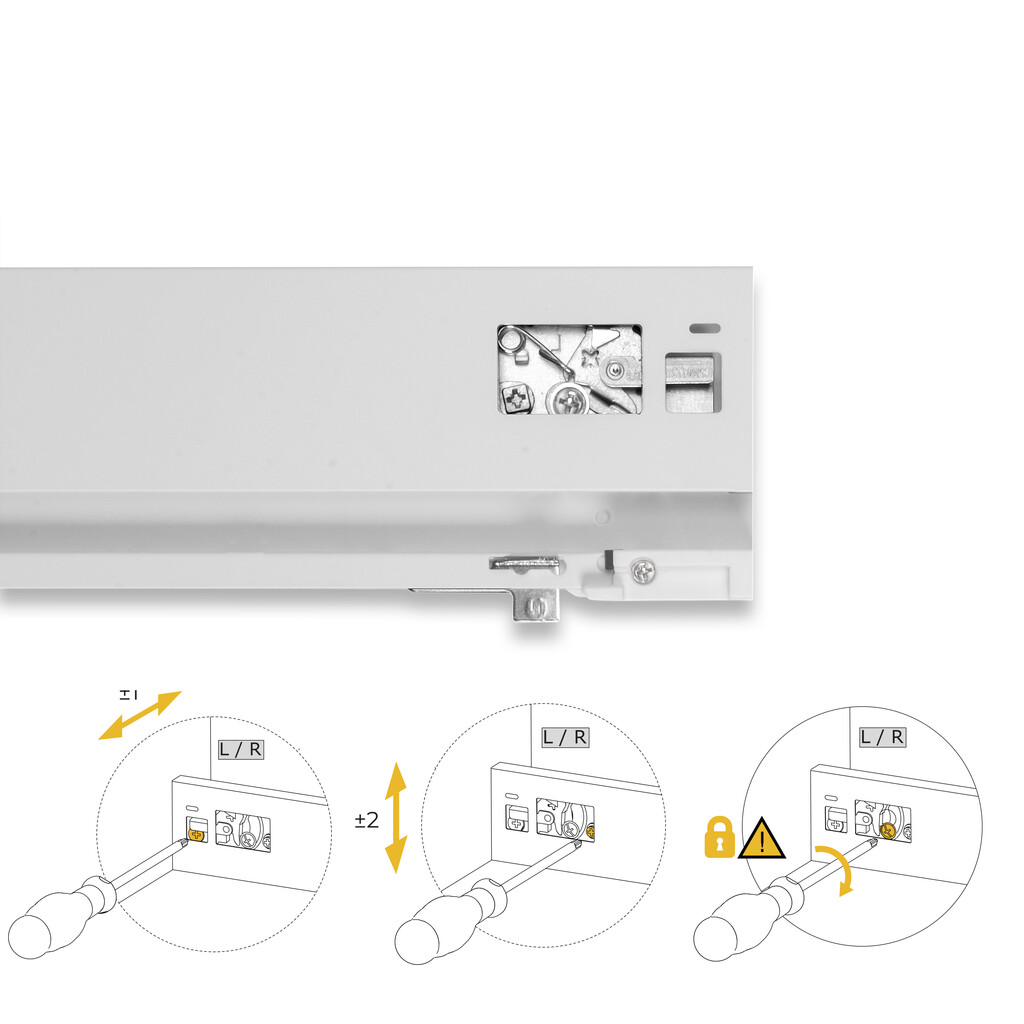 External drawer Protone 30kg , total extraction runners with soft closing, height 93mm, depth 450mm, Steel, White painted-6