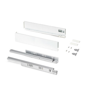 External drawer Protone 30kg , total extraction runners with soft closing, height 93mm, depth 500mm, Steel, White painted product photo