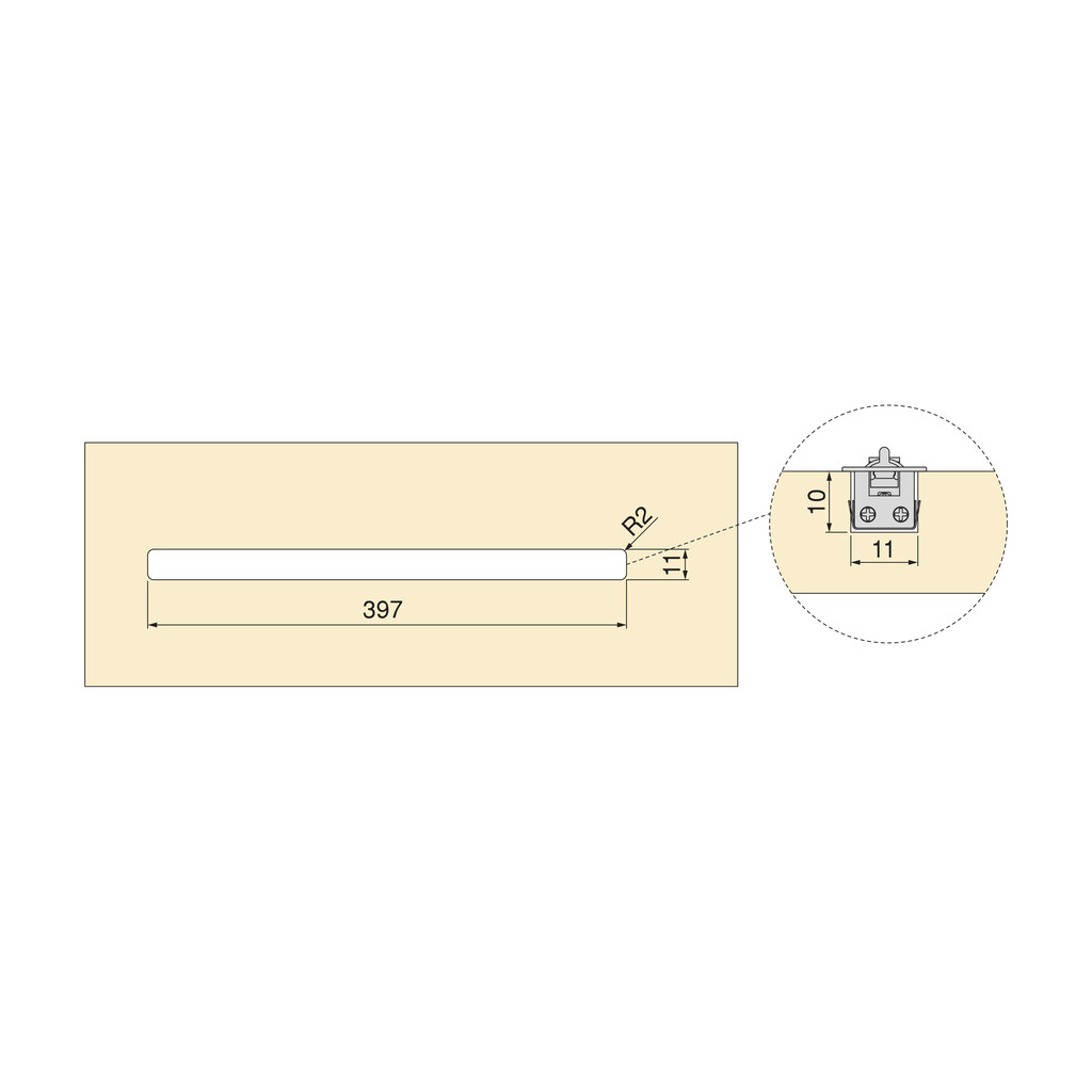 Luminaire orientable LED Syrma à encastrer (24 V CC), longueur 400mm, Blanc chaud 2.700K, Aluminium et Plastique, Anodisé noir-2