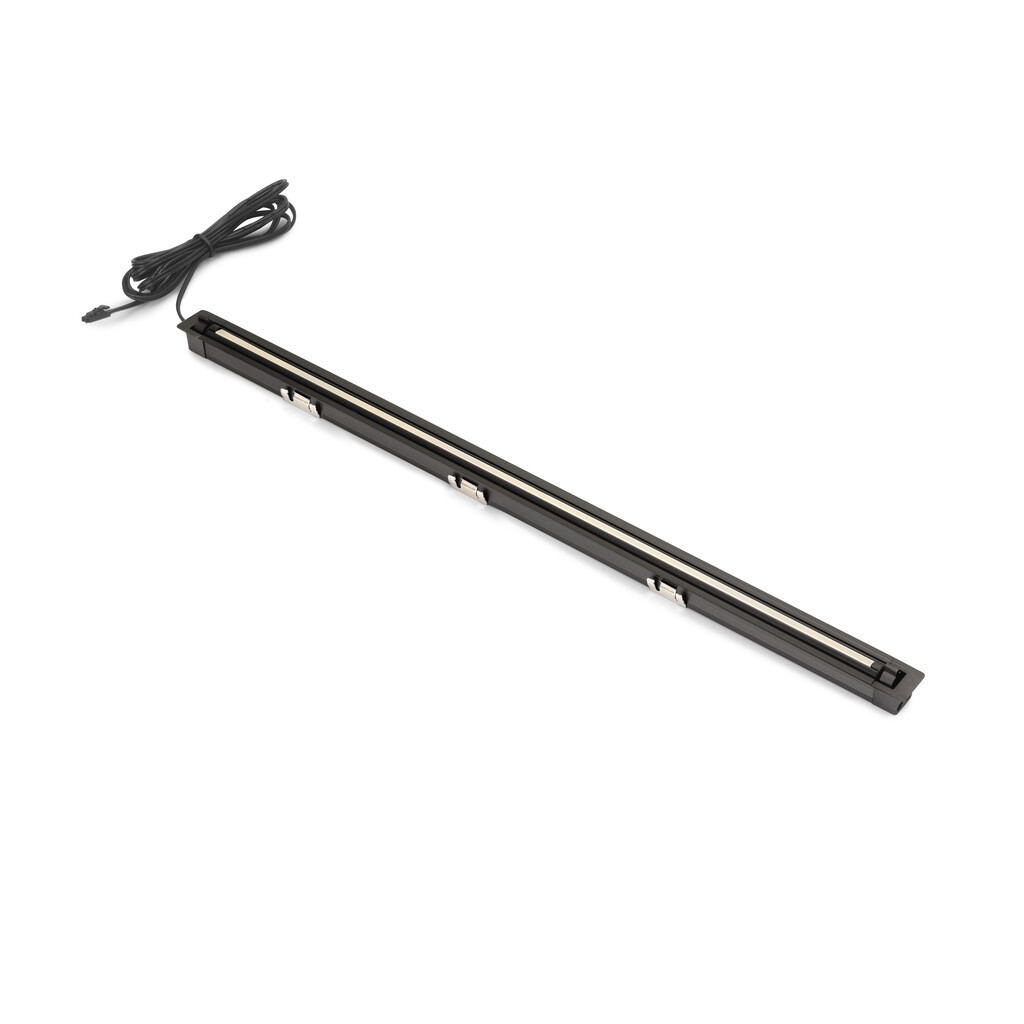 Luminária de encastrar LED Syrma ajustável (24V DC), comprimento 600mm, Branco quente 2.700K, Alumínio e Plástico, Anodizado negro-6