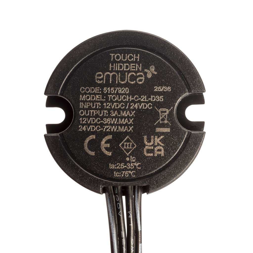 LED Sensor Smart versteckter D35 touch/dimmer (taktil) (12V DC) (24V DC), Kunststoff, Schwarz-11