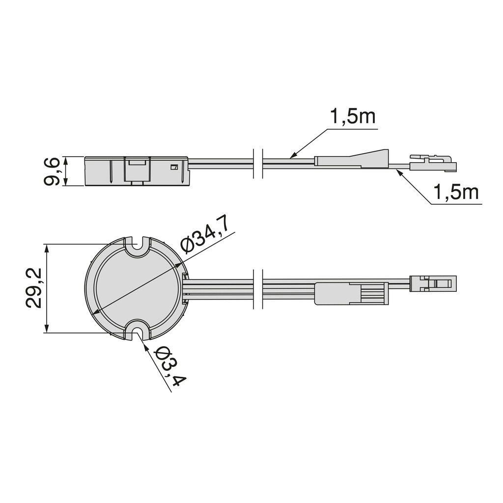 LED Sensor Smart versteckter D35 touch/dimmer (taktil) (12V DC) (24V DC), Kunststoff, Schwarz-1