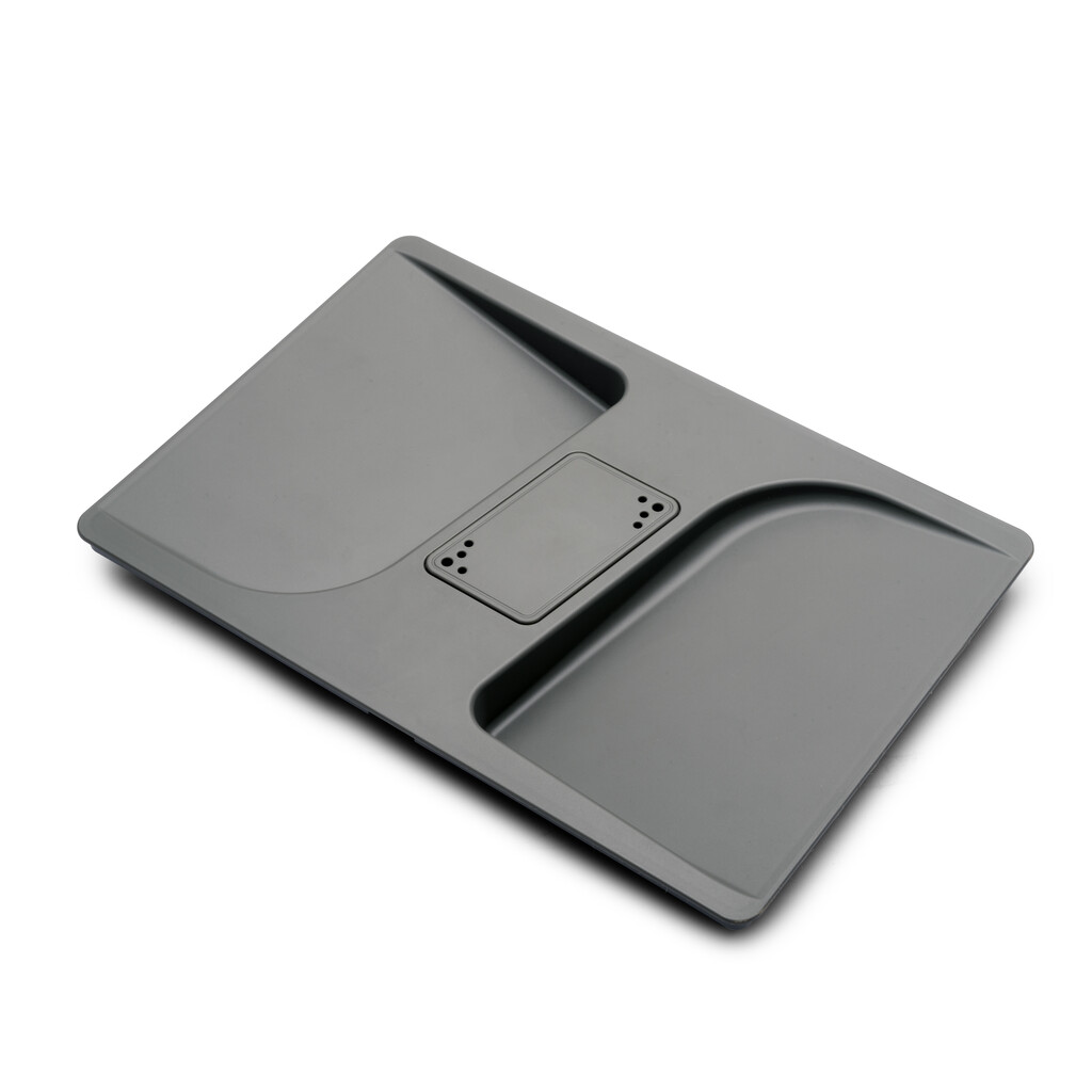 Poubelles pour tiroir de cuisine Recycle avec couvercle anti-odeurs, Hauteur 216mm, 2x12litres, Plastique gris anthracite-4