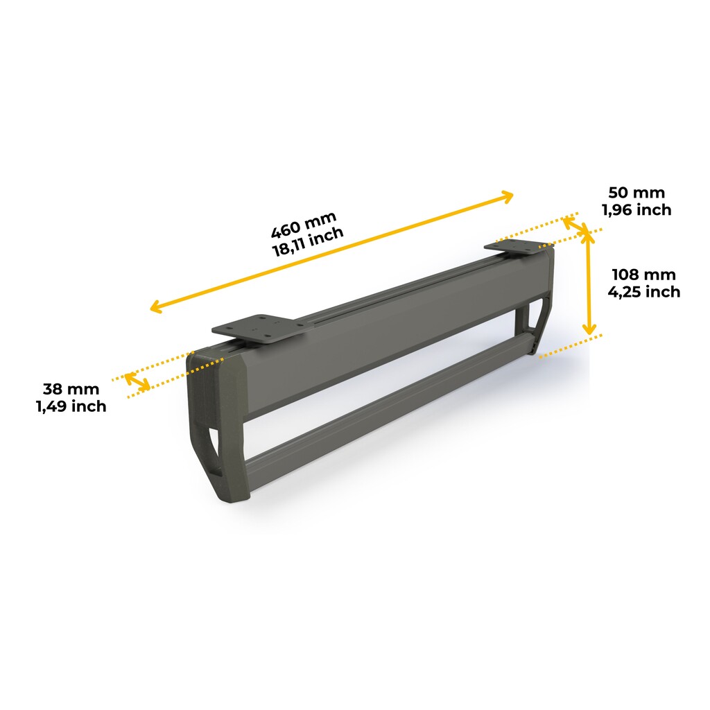 Appendiabiti con barra estraibile per armadio Quartz, Tecnoplastica e Alluminio, Titanio-2