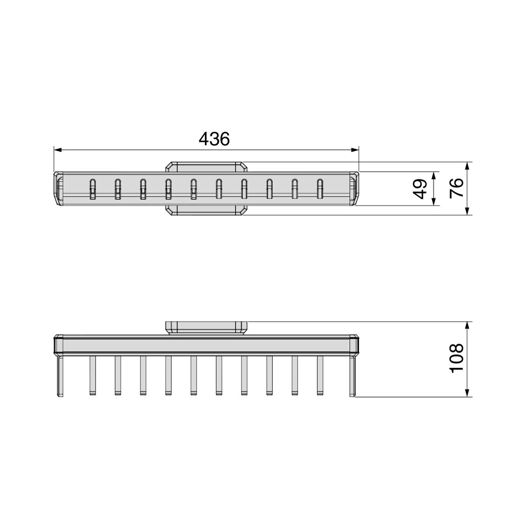 Porte cravates latéral extractible pour  placard Quartz, Plastique et Aluminium, Titane-1