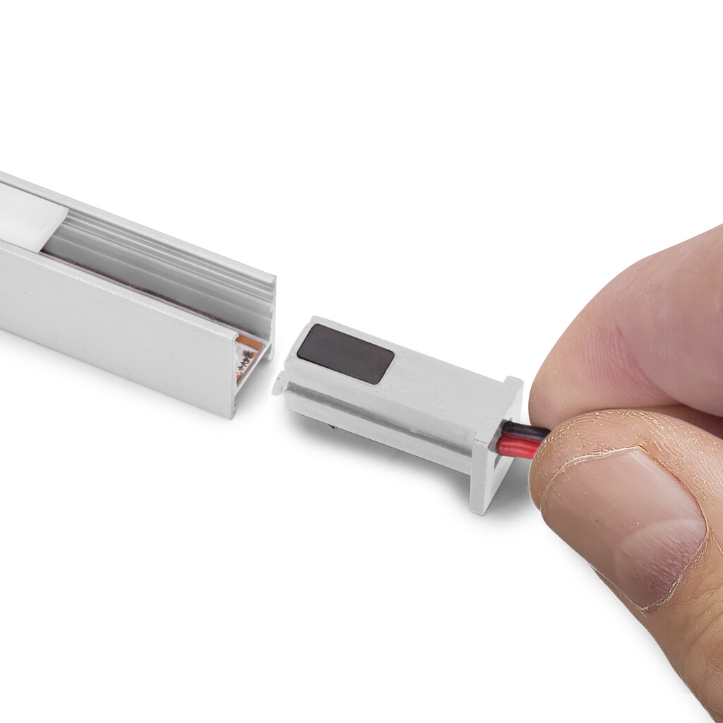 Kit de luminaire LED de surface Pyxis pour cuisine, Longueur 2.9m, Blanc naturel 4.000K, Capteur switch de proximité, convertisseur Smart 30W (24V DC), Aluminium et Plastique, Anodisé mat-10