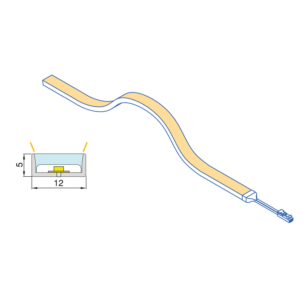 Kit de ruban LED 12x5 Neonlynx H pour cuisine, Longueur 5.000mm, Lumière blanche naturelle 4.000K, Capteur switch de proximité RF Smart, Convertisseur Smart 60W (24V DC), Plastique-3
