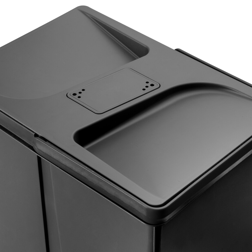 Recycle-Küchenschubladenbehälter mit geruchsdichtem Deckel, Höhe 266, 1x15Liter, Kunststoff, Schwarz-3