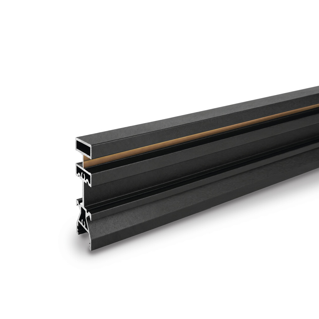 Perfil para realizar estructuras modulares Zero LED, longitud 2,35m, Aluminio, Pintado negro texturizado-Primary