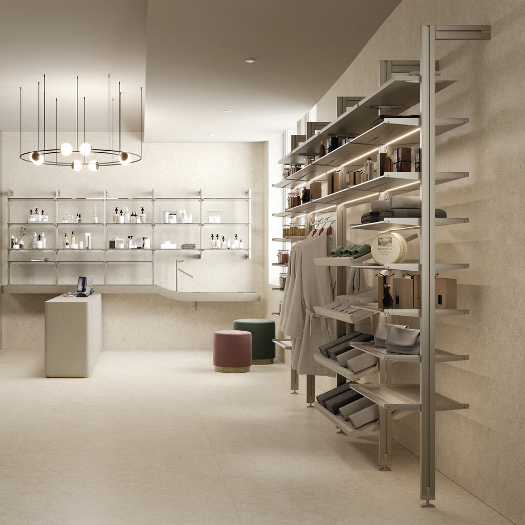 Peça de fixação do perfil Zero LED à parede, Cinzento pedra pintada, Zamak-4