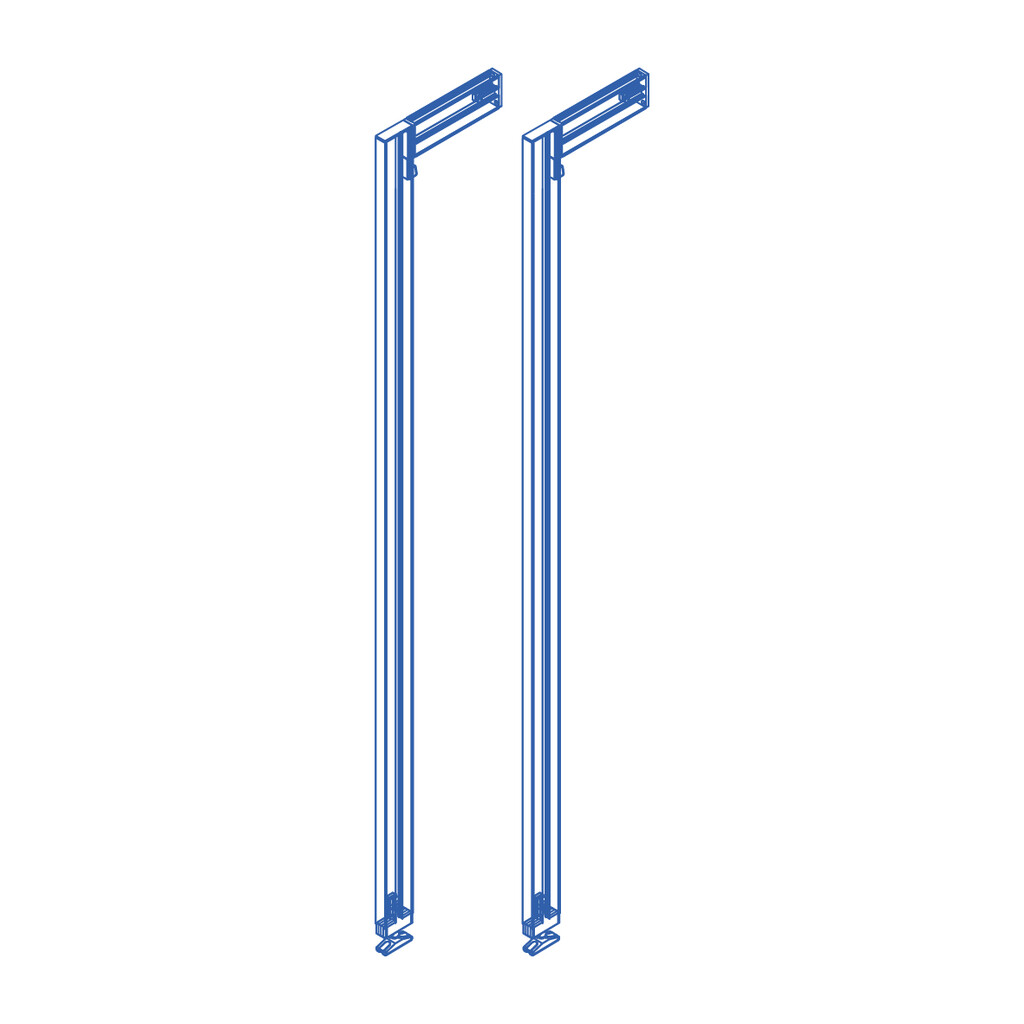 Lot of 2 Zero LED frames with fittings and profiles for floor and wall mounting with pectangular levellers, Aluminium and Zamak, Textured Black-2