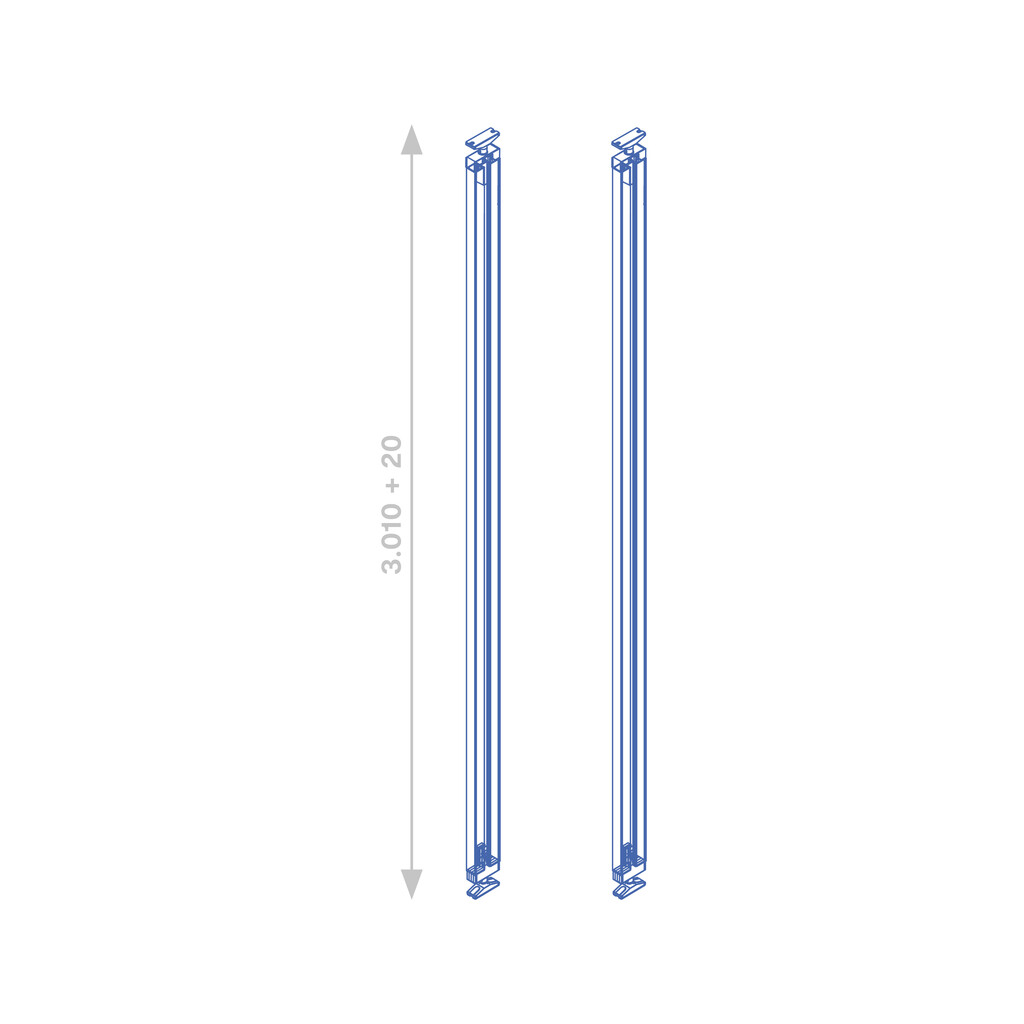 Lote de 2 estructuras Zero LED con herrajes y perfiles para montaje al suelo y a techo con nivelador rectangular, Acero y Zamak, Pintado negro texturizado-2