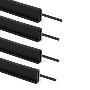 Profile kit for making doors for Plus 4 wardrobes, Length 2.35 m, aluminium, Textured black painted finish product photo