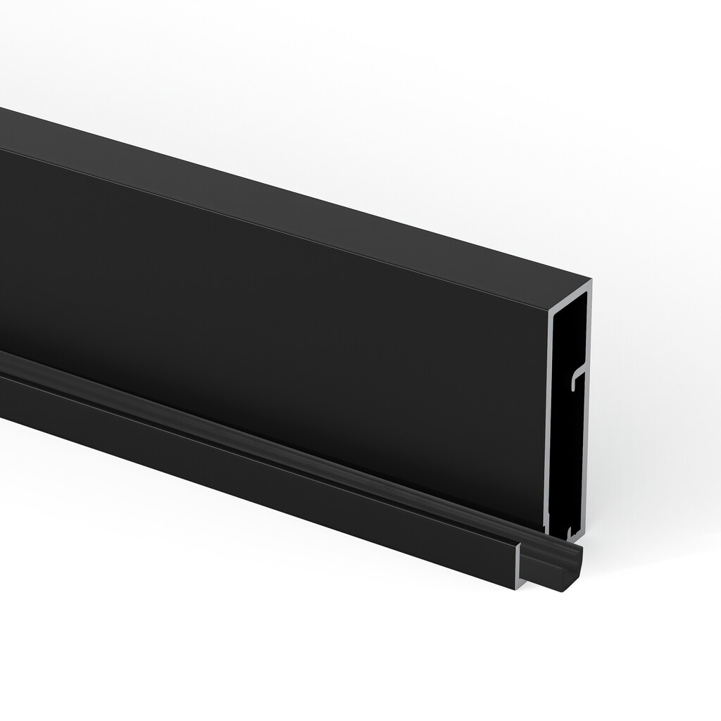 Profile kit for making doors for Plus 4 wardrobes, Length 2.35 m, aluminium, Textured black painted finish-6