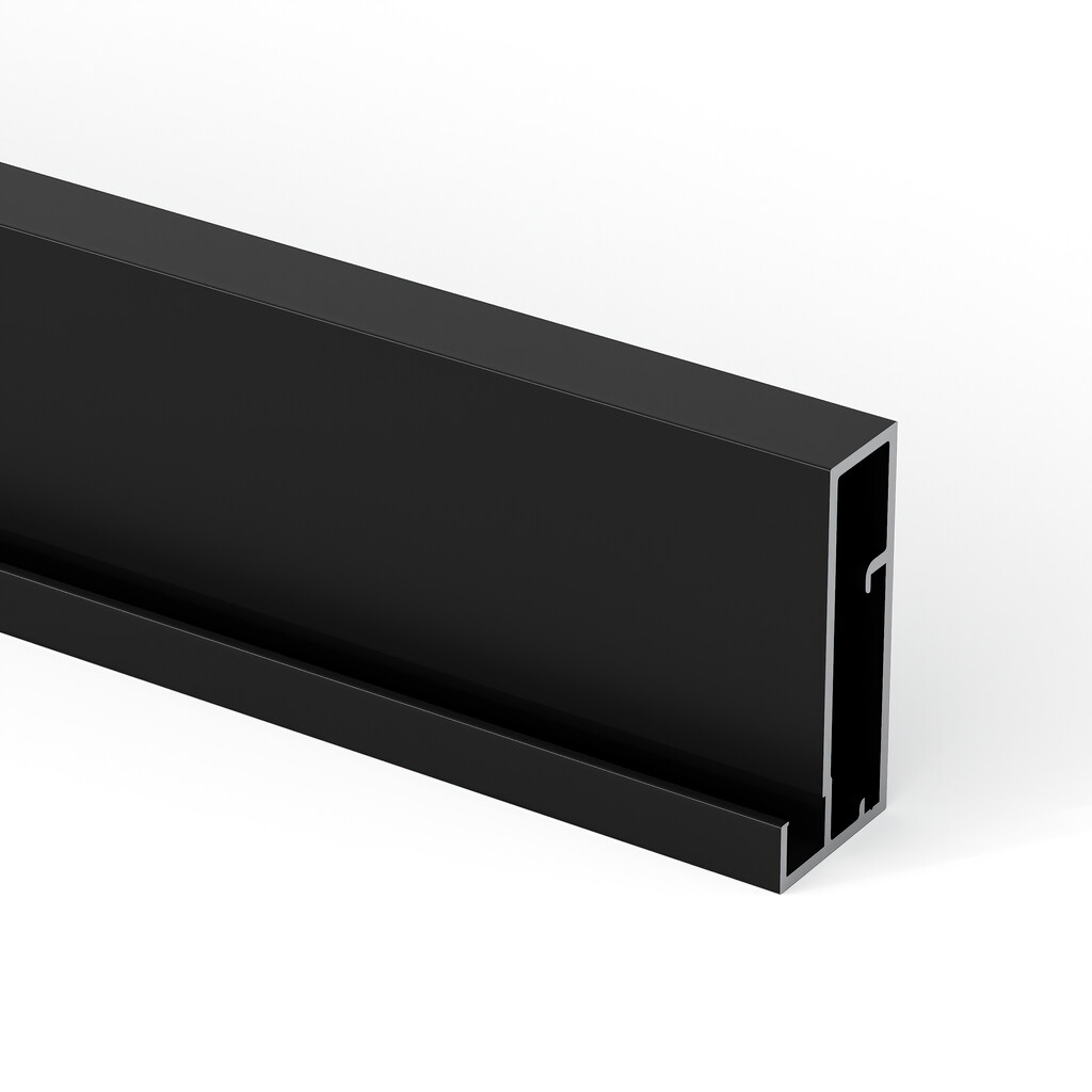 Profile kit for making doors for Plus 4 wardrobes, Length 2.35 m, aluminium, Textured black painted finish-7