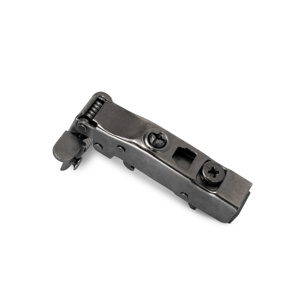 X91 full overlay hinge kit for aluminium profiles and straight plates, Screw-on, Steel and Zamak, Titanium-7
