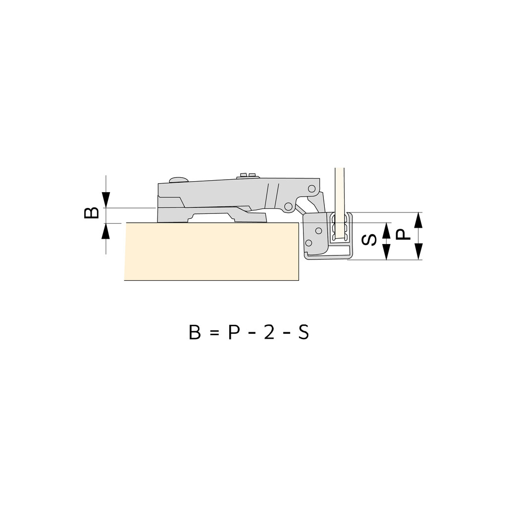 X91 full overlay hinge kit for aluminium profiles and straight plates, Screw-on, Steel and Zamak, Titanium-1