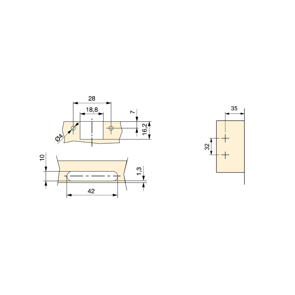 X91 full overlay hinge kit for aluminium profiles and straight plates, Screw-on, Steel and Zamak, Titanium-3