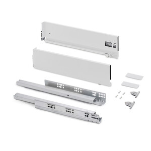 Vertex with 3D regulation External drawer, height 131mm, 40kg, board thickness of 18mm, depth 450mm, Steel, White painted product photo