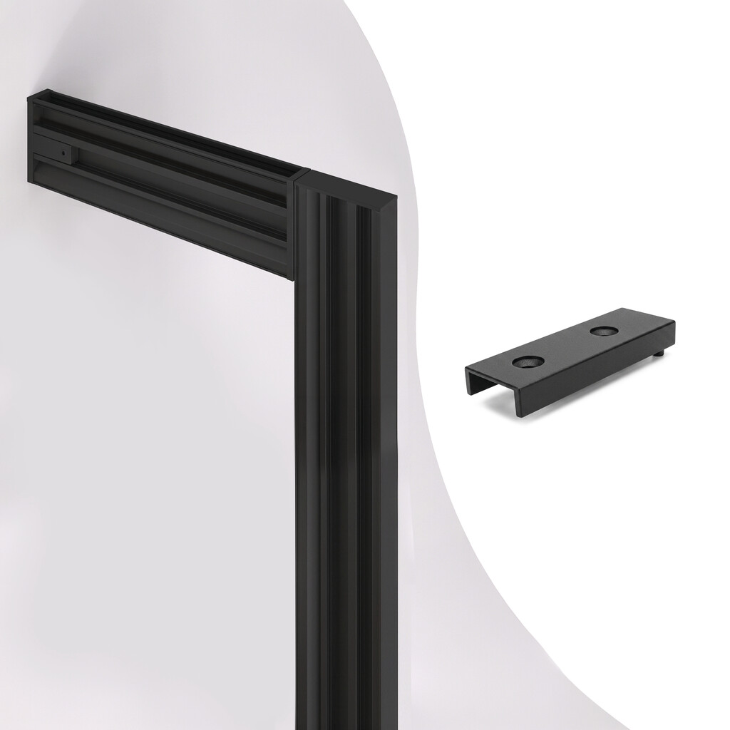 Tapón embellecedor para perfil Zero LED, Zamak, Pintado negro texturizado-7