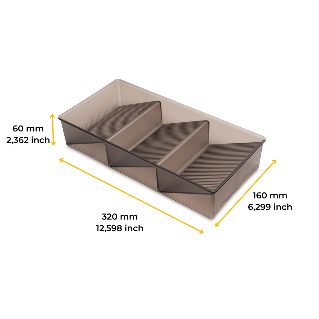 Organisateur Elba incliné pour tiroir, Plastique, Transparent fumé-2