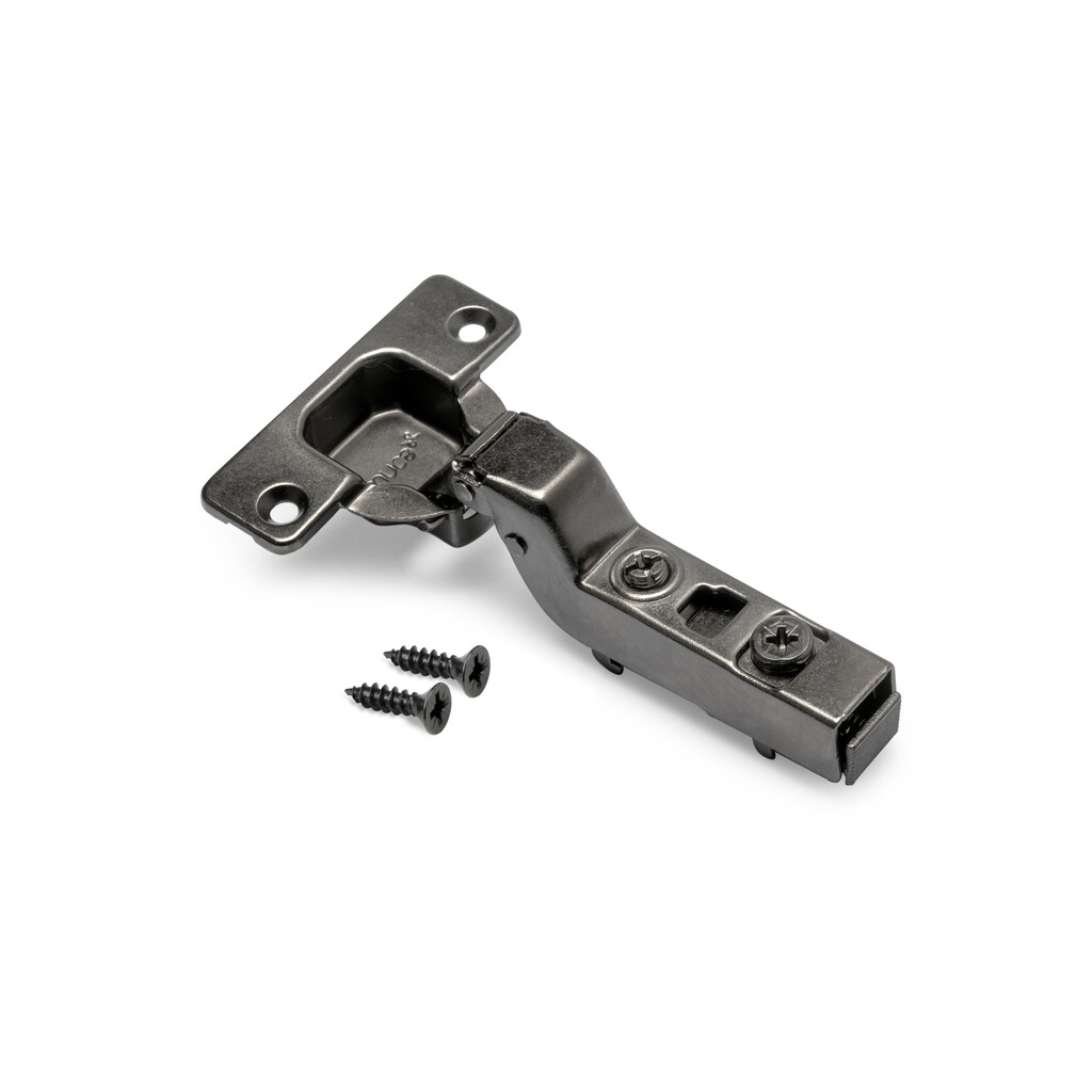 X91 Inset hinge with soft closing, Screw-on, Steel, Titanium-Primary