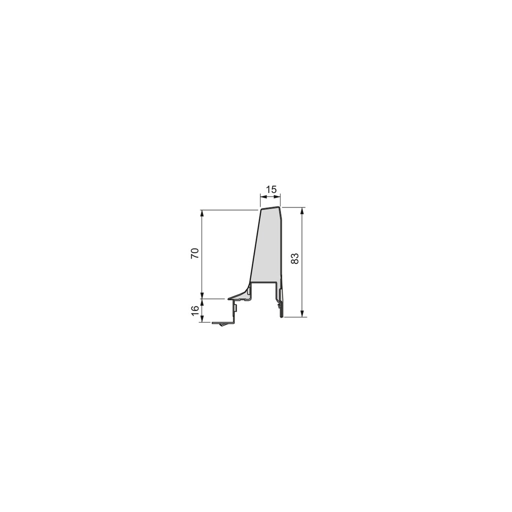 Vantage-Q drawer kit for kitchens and bathrooms, push to open, 400, Silver painted, Steel-1