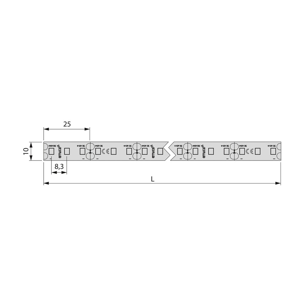 LED-strip Lynx Premium 28,8W/m IP20 (12V DC), 5 m, Plastic-1