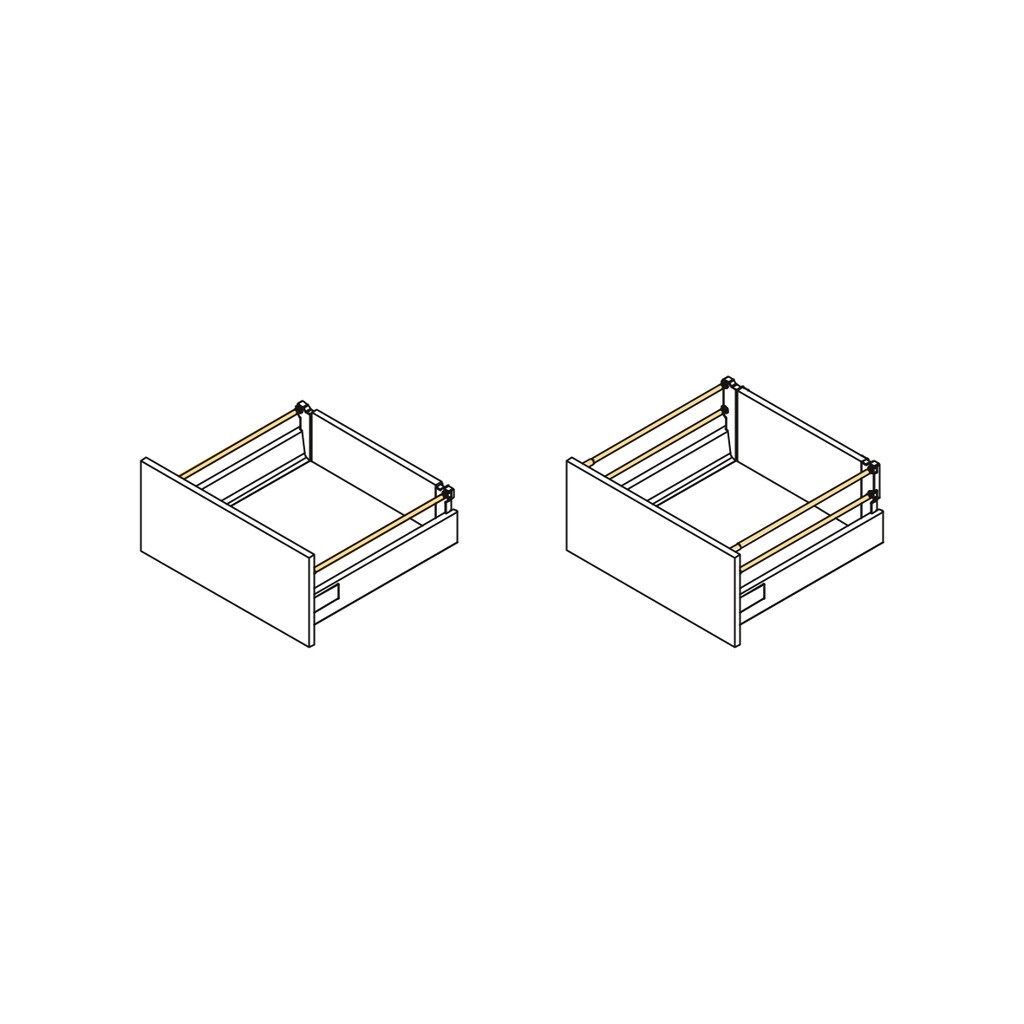 Kit of lateral round railing Ø11 for drawer, 270, Silver painted, Plastic and Aluminium-2