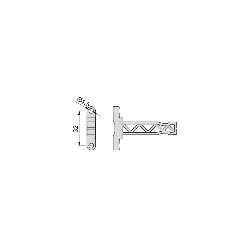 Kit of front clip for external drawer Vantage-Q, Screw-on, Zinc plated, Steel-1