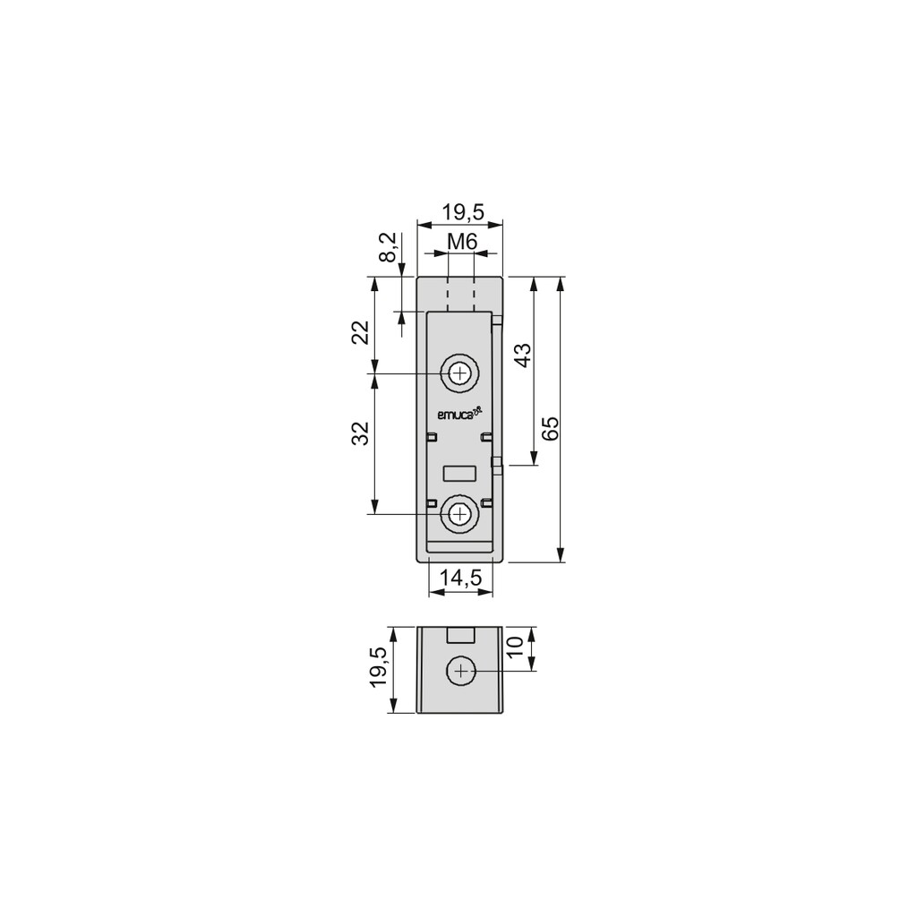 Support pour barre d'armoire Luxe, Gauche, Plastique moka, Plastique-1