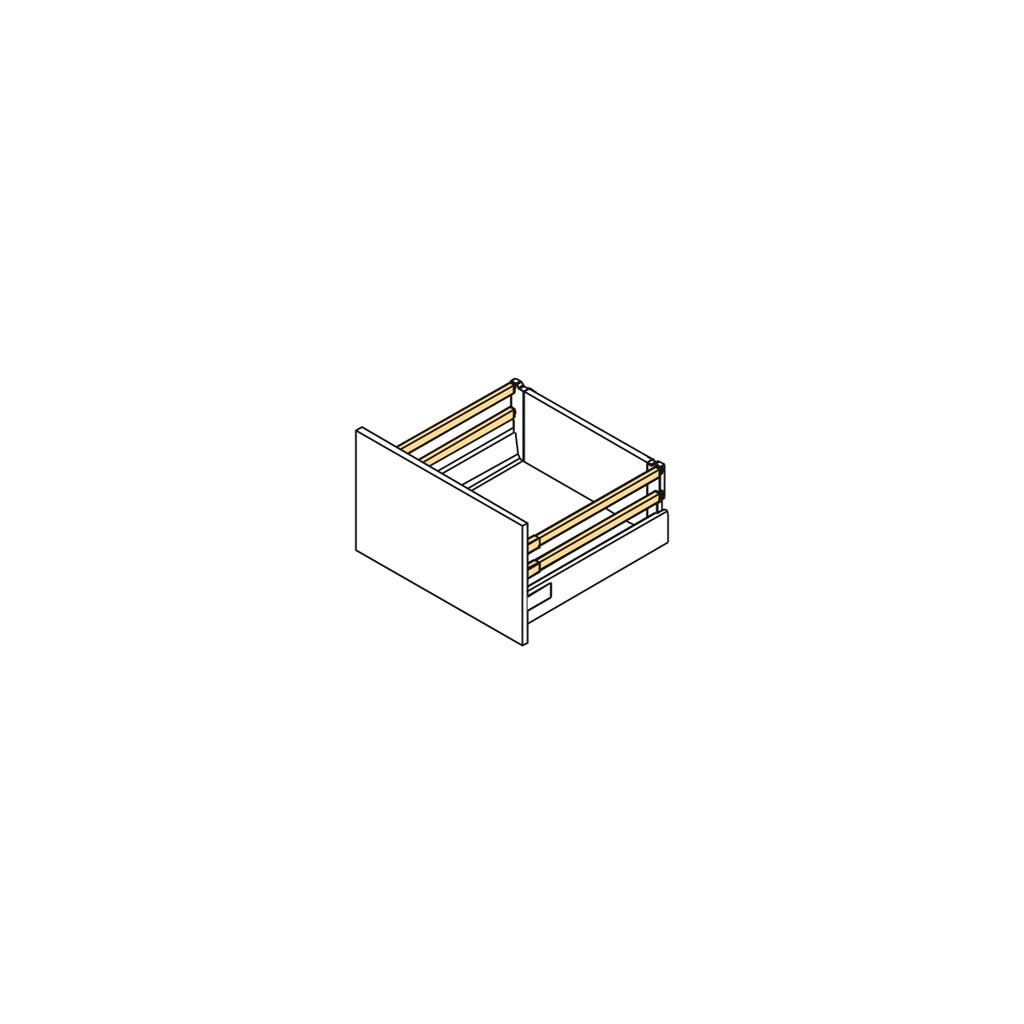 Kit of lateral railing for drawer, 300, Silver painted, Steel and Plastic-2