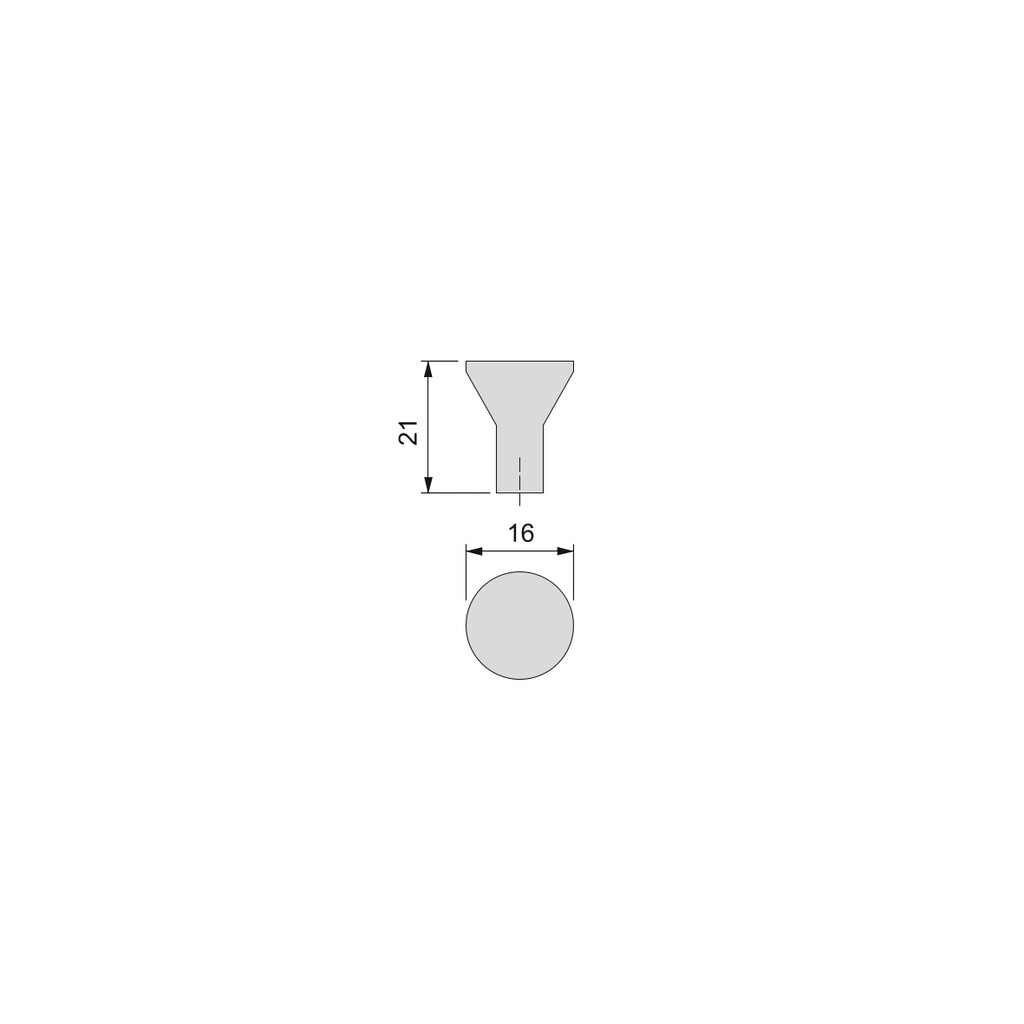 Furniture knob Albal, diameter 16mm, Zamak, Matt chrome plated-1