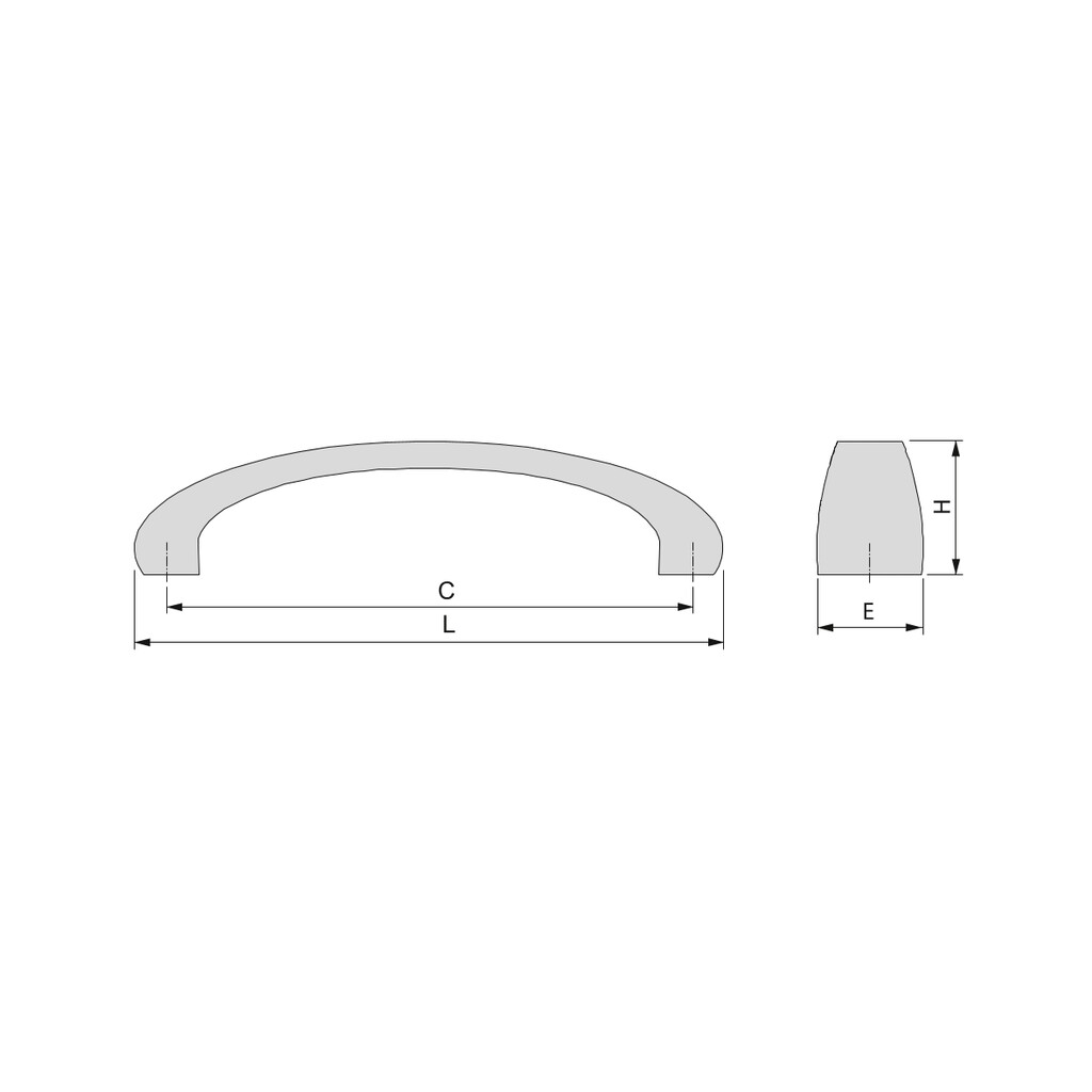 Furniture handle Kyoto, L174mm, 160mm interaxis, Zamak, Satin finished nicke-1