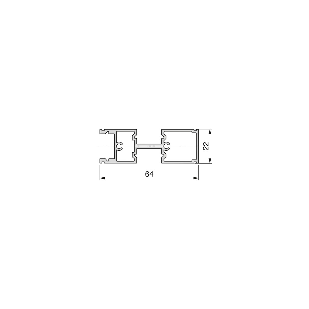 Emuca-Profil für modularen Aufbau Zero, 2,35 m, Tiefschwarz lackiert, Aluminium-1