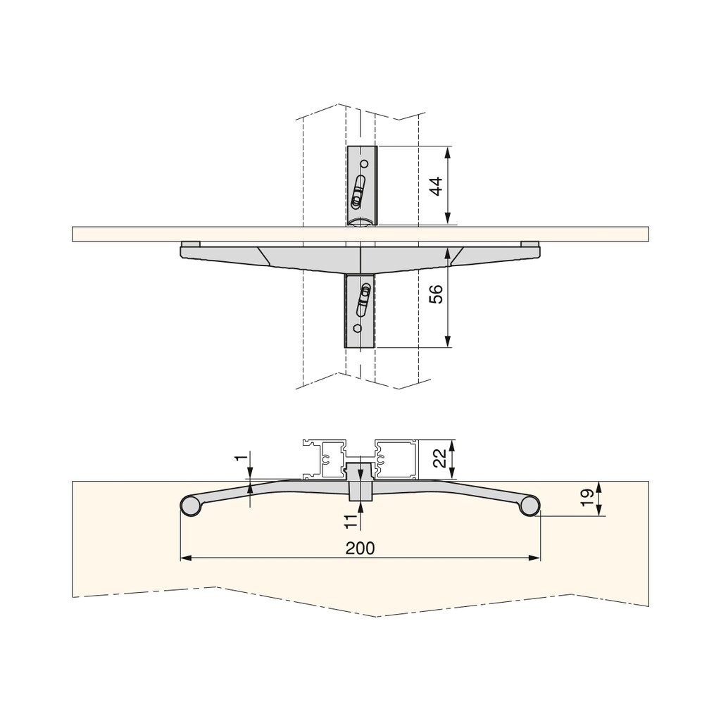 Jeu de consoles pour tablette en Verre pour structure Zero, Zamak, Peint en noir texturé-1