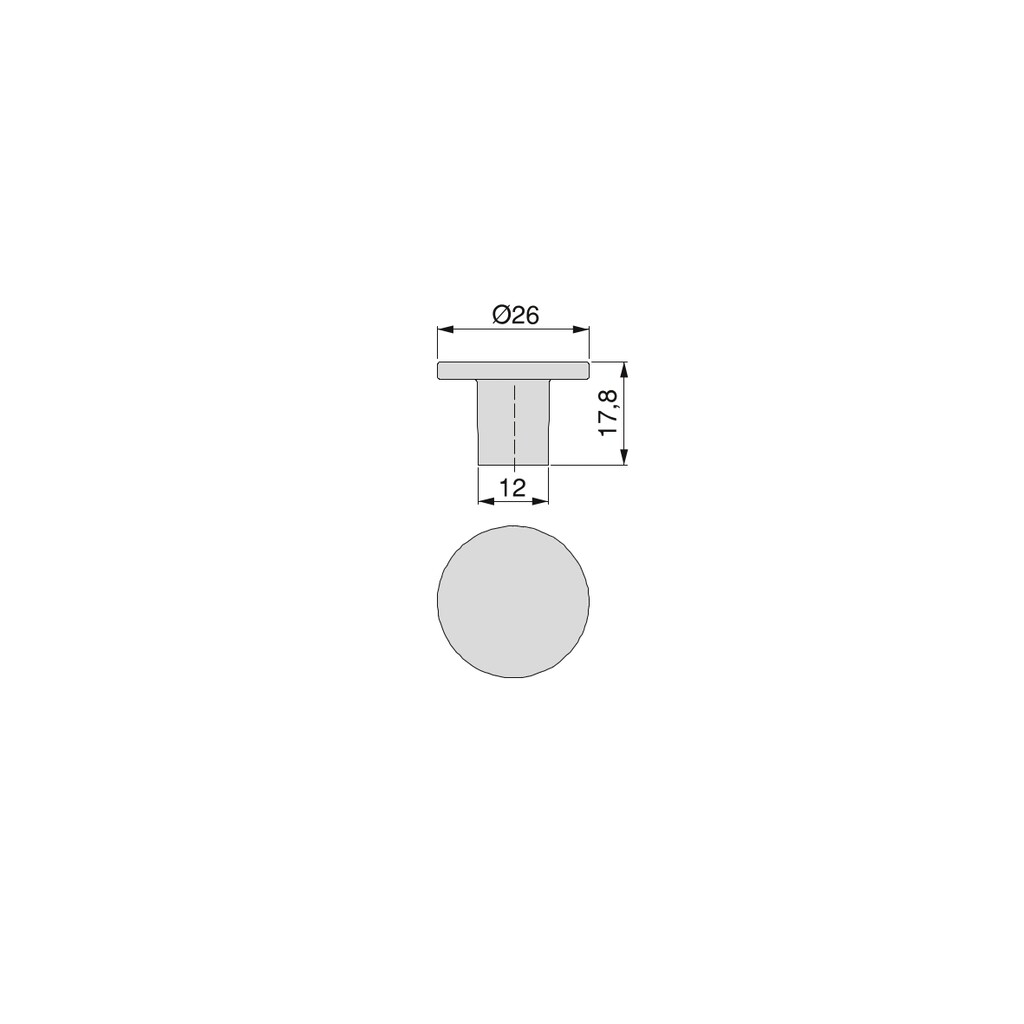 Bouton pour meubles Bucarest, diamètre 26mm, Zamak, Nickel satiné-1