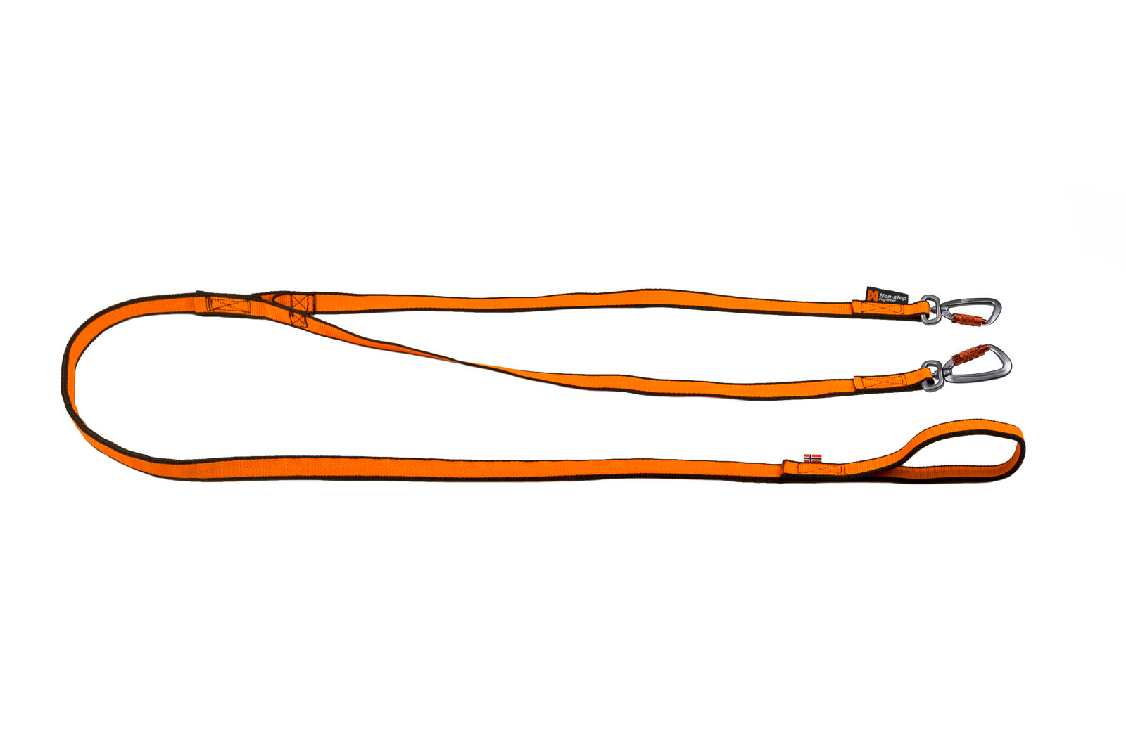 Bungee leash double - black/orange