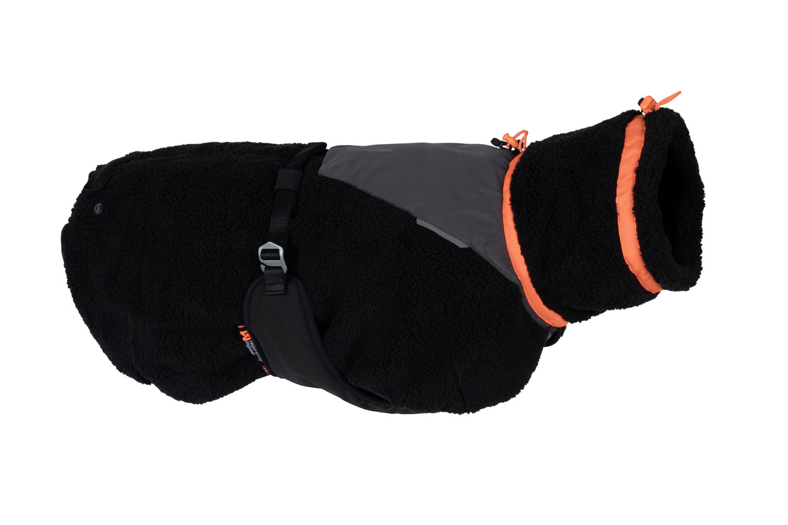 Trekking fleece dog jacket - black/orange