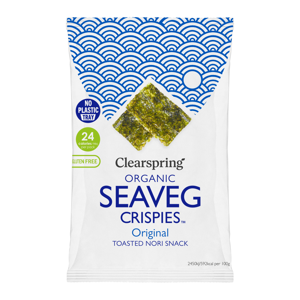 Alga nori tostada snack 4 g, Clearspring