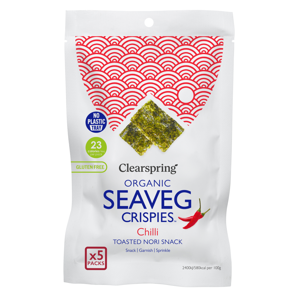 Alga nori tostada con chili multipack snack 5 x 4 g, Clearspring