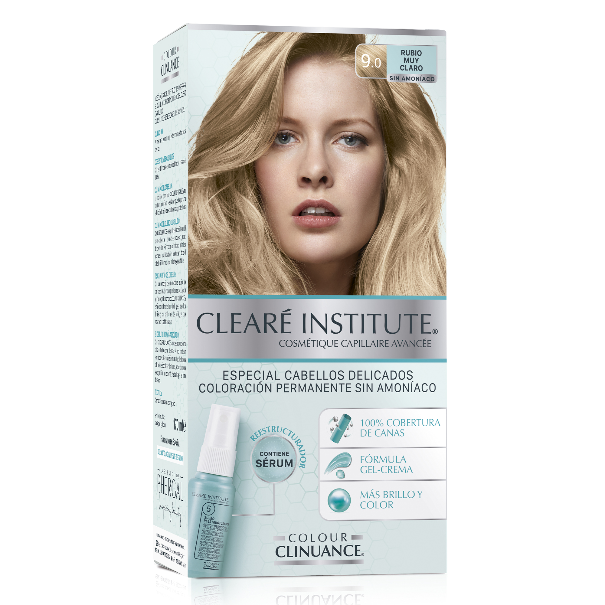 Colour clinuance 9.0 rubio muy claro cab. delicado, Cleare Institute