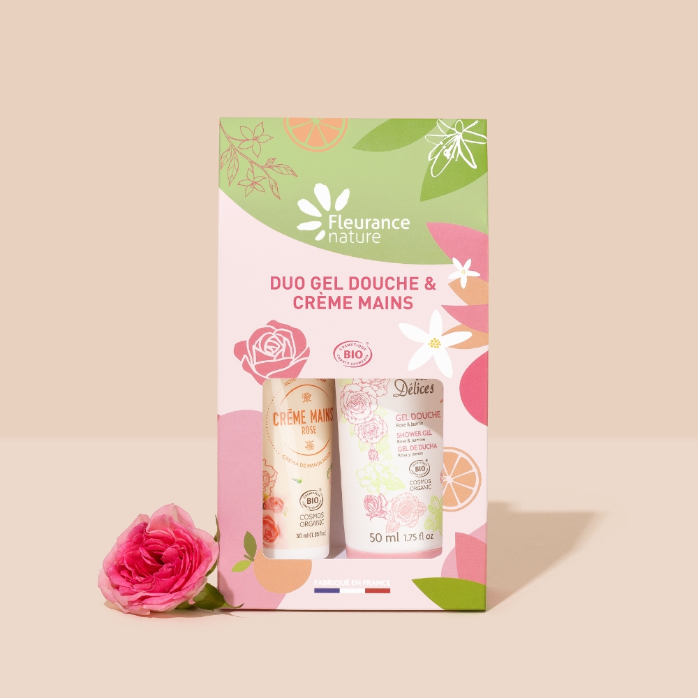DUO GEL DUCHA ROSA CREMA MANOS ROSA FLEURANCE NATURE
