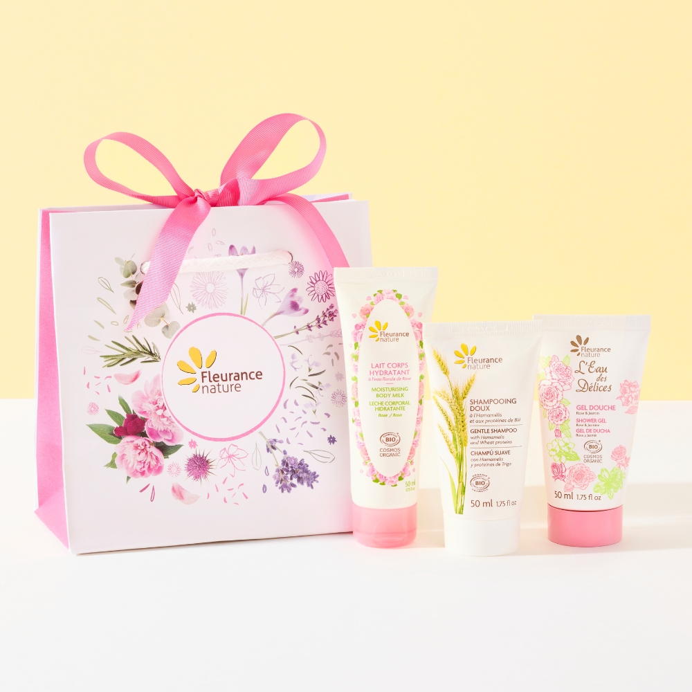 BOLSA TRIO VOYAGE ROSA FLEURANCE NATURE