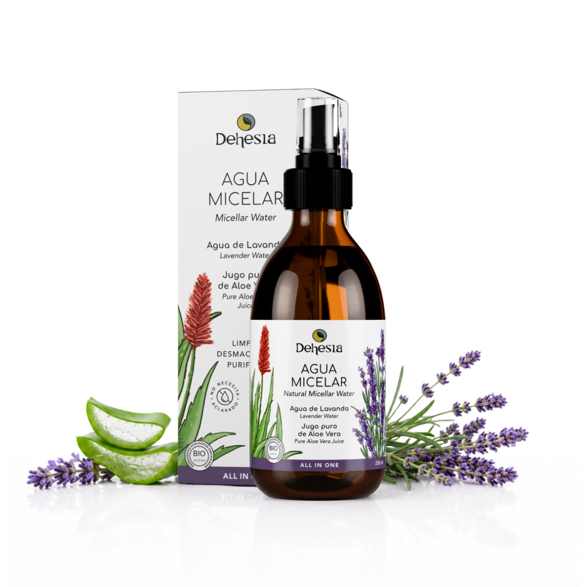 Acqua micellare all in one lavanda-aloe BIO 250 ml, Dehesia