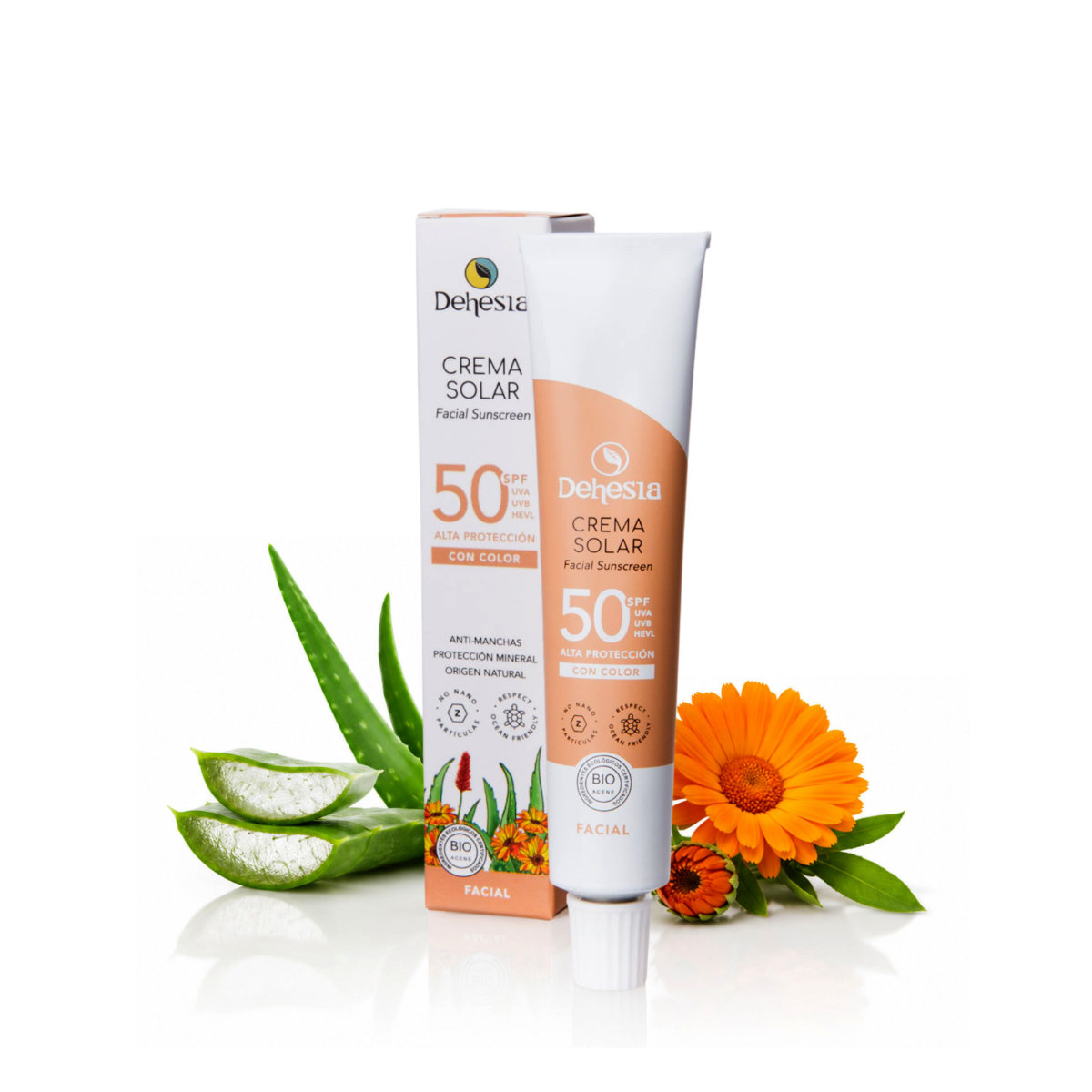 Crema viso solare SPF 50 colorata BIO 30 ml, Dehesia
